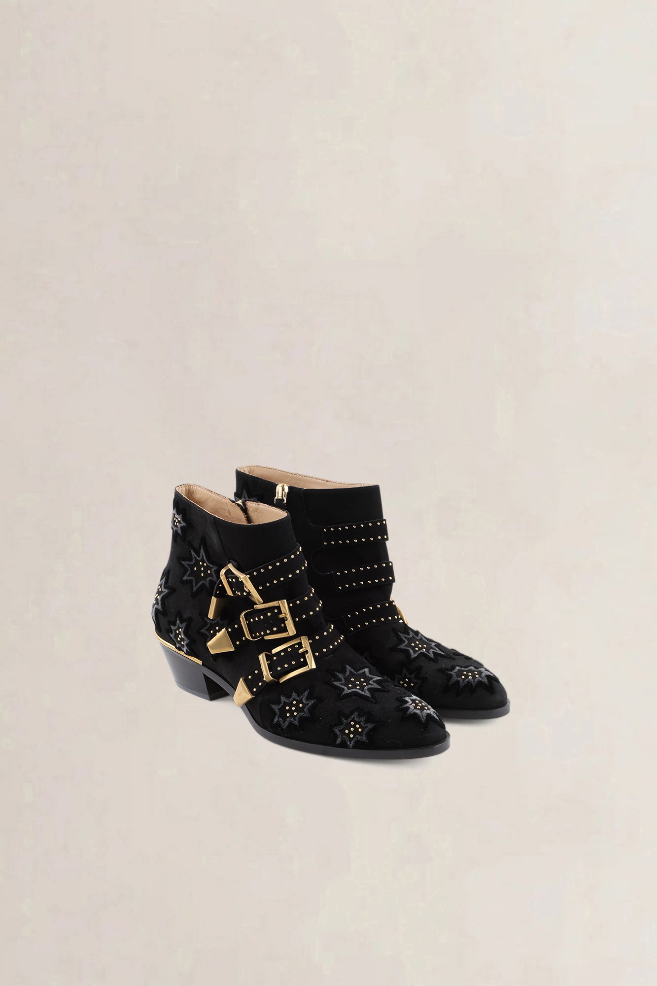 Chloé Black Velvet Susanna Boots