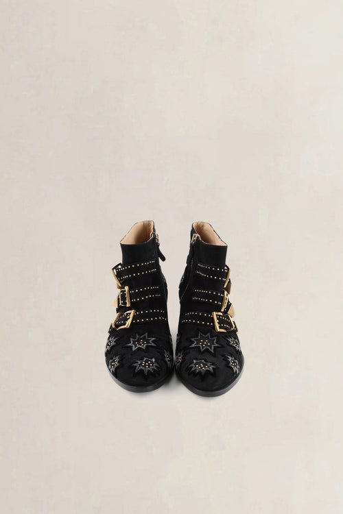 Chloé Black Velvet Susanna Boots
