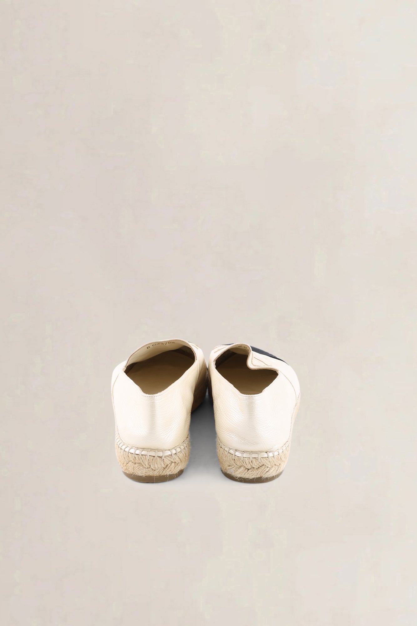 Chanel White & Black Leather Espadrilles