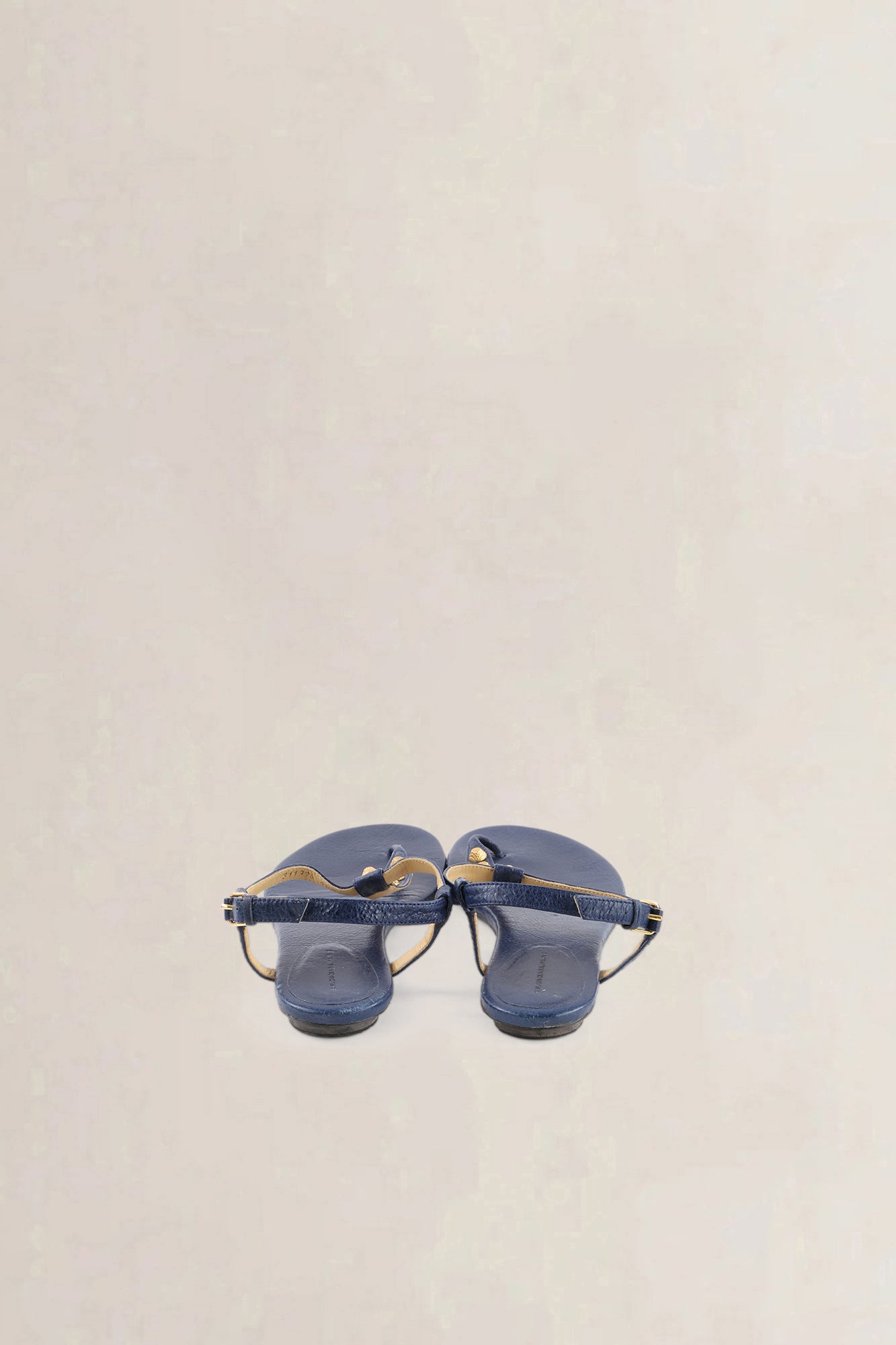 Balenciaga Blue Studded Leather Arena Thong Sandals