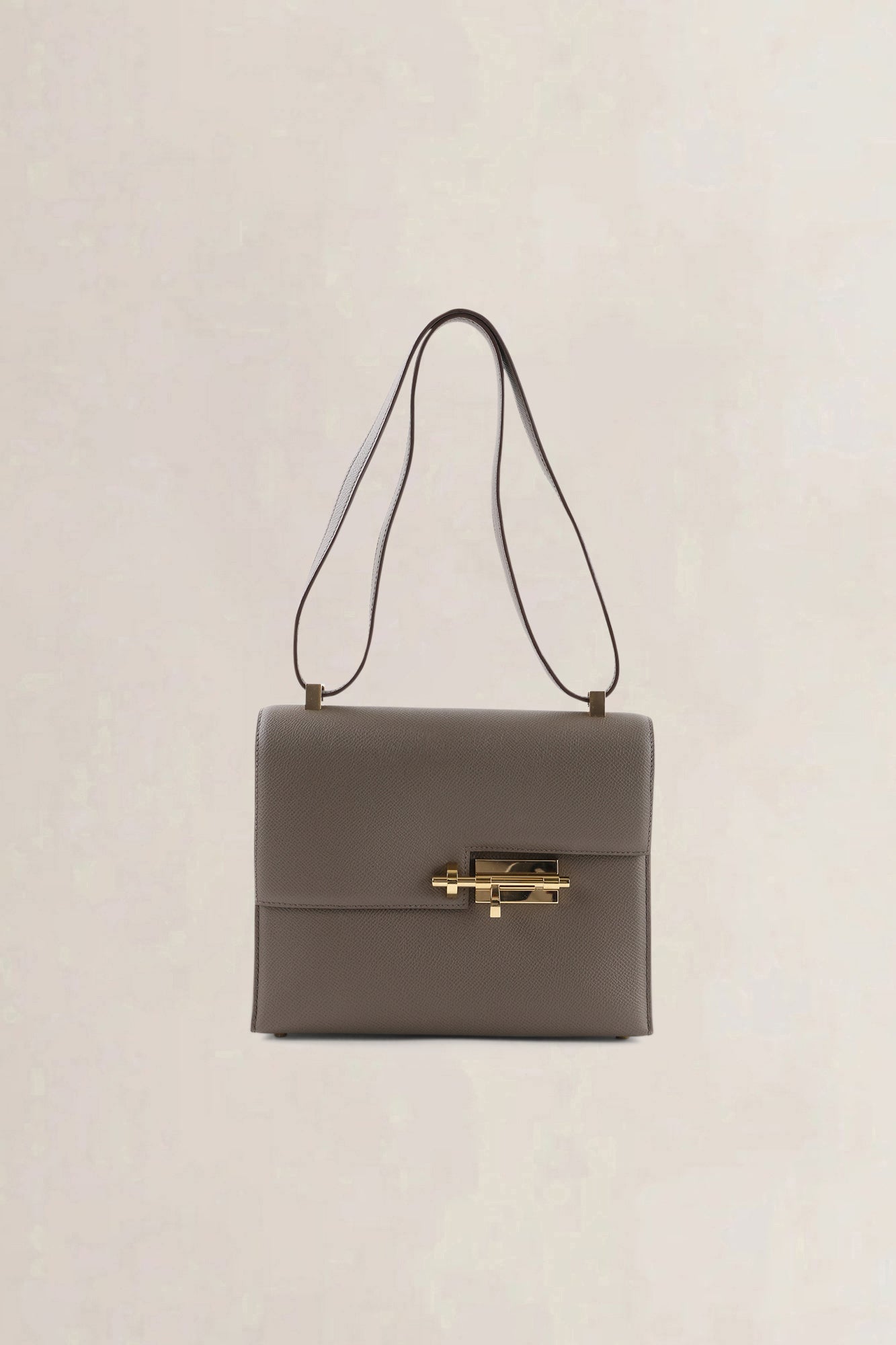 Hermès Etoupe Epsom Leather Verrou 21 Shoulder Bag