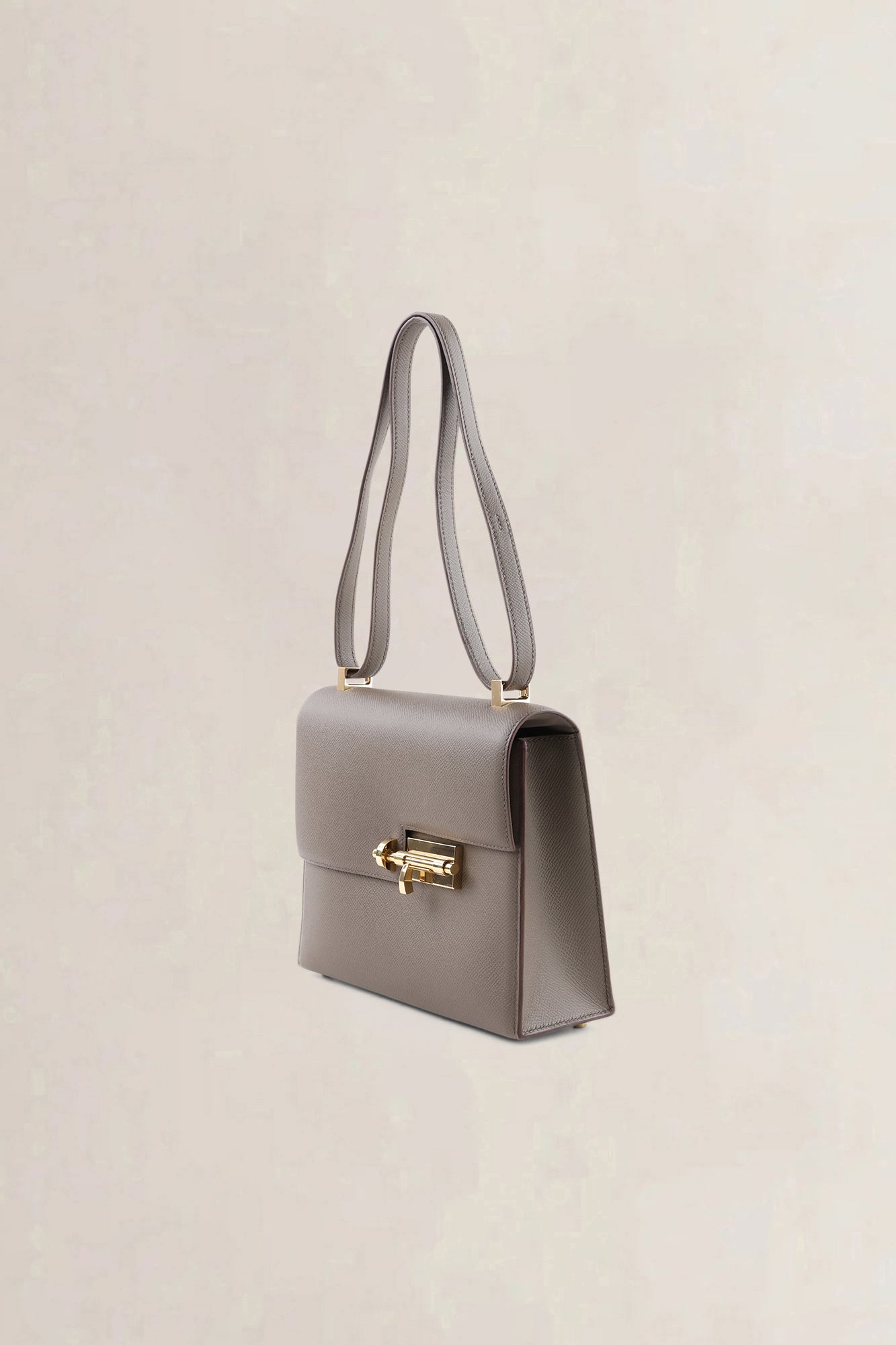 Hermès Etoupe Epsom Leather Verrou 21 Shoulder Bag