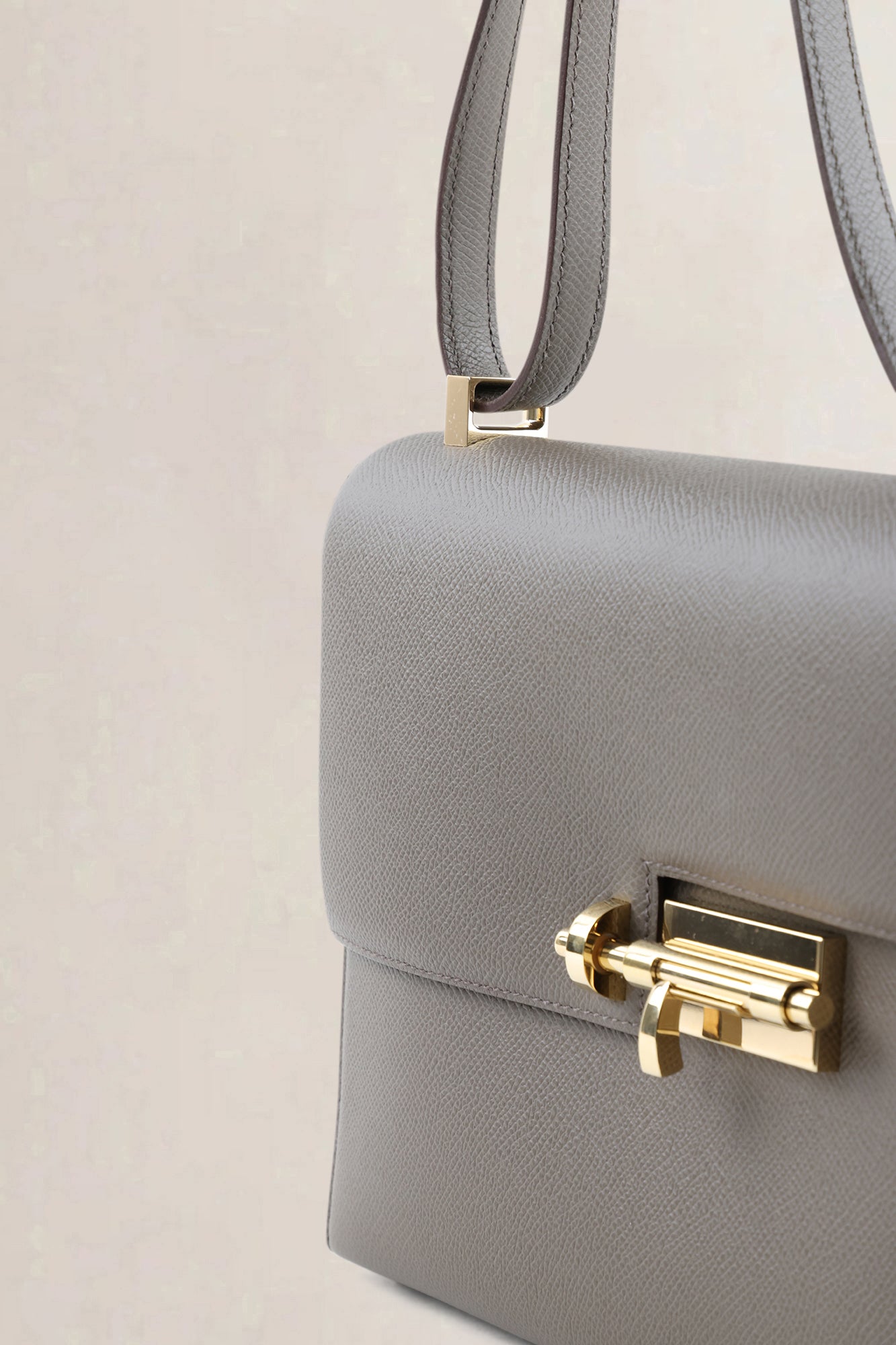 Hermès Etoupe Epsom Leather Verrou 21 Shoulder Bag