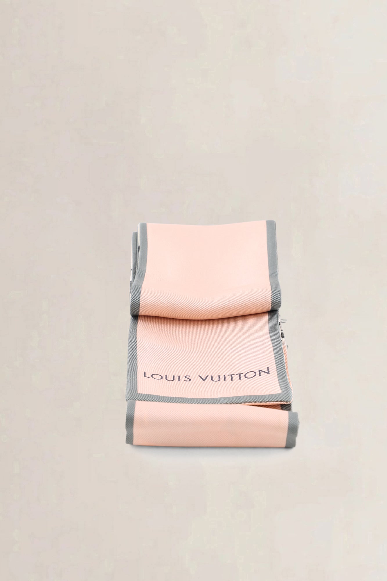 Louis Vuitton Pink & Grey Monogram Silk Scarf