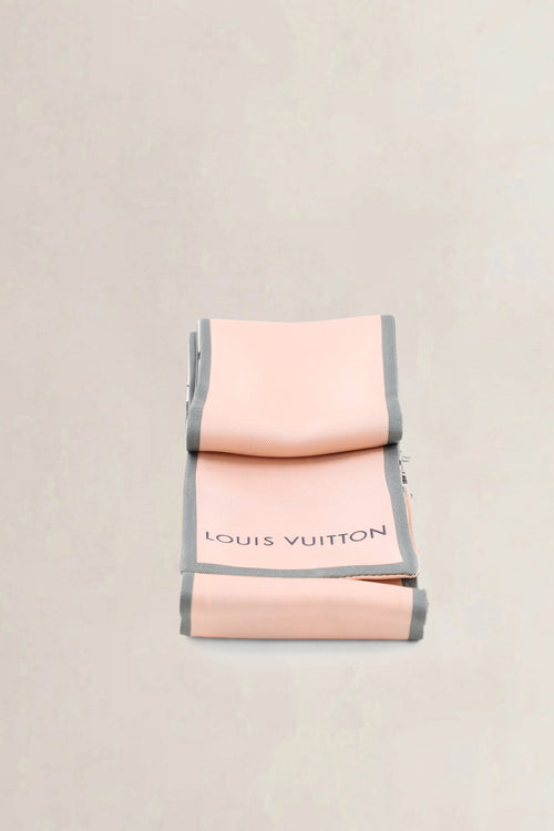 Louis Vuitton Pink & Grey Monogram Silk Scarf