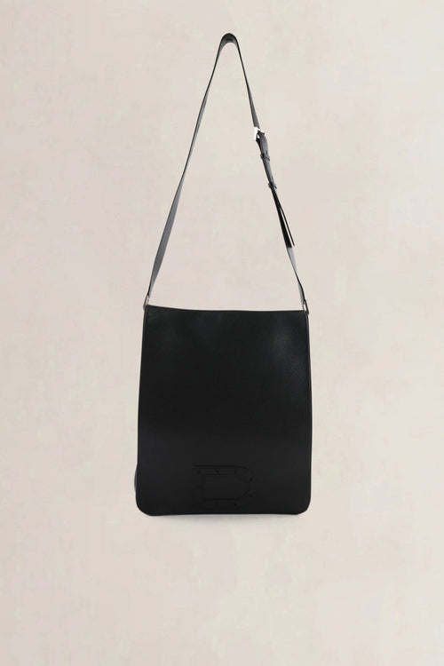 Delvaux Black Leather Louise GM Crossbody Bag