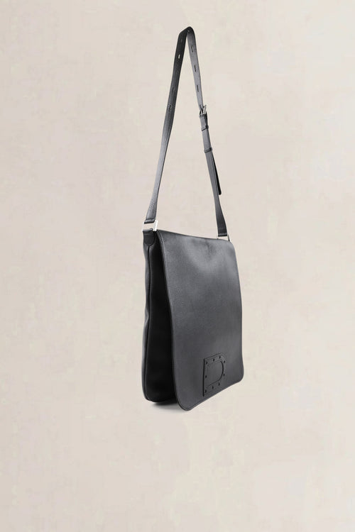 Delvaux Black Leather Louise GM Crossbody Bag