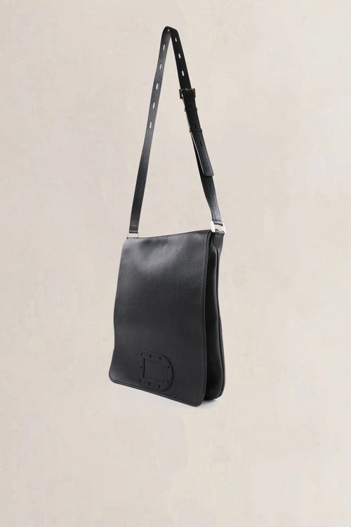 Delvaux Black Leather Louise GM Crossbody Bag
