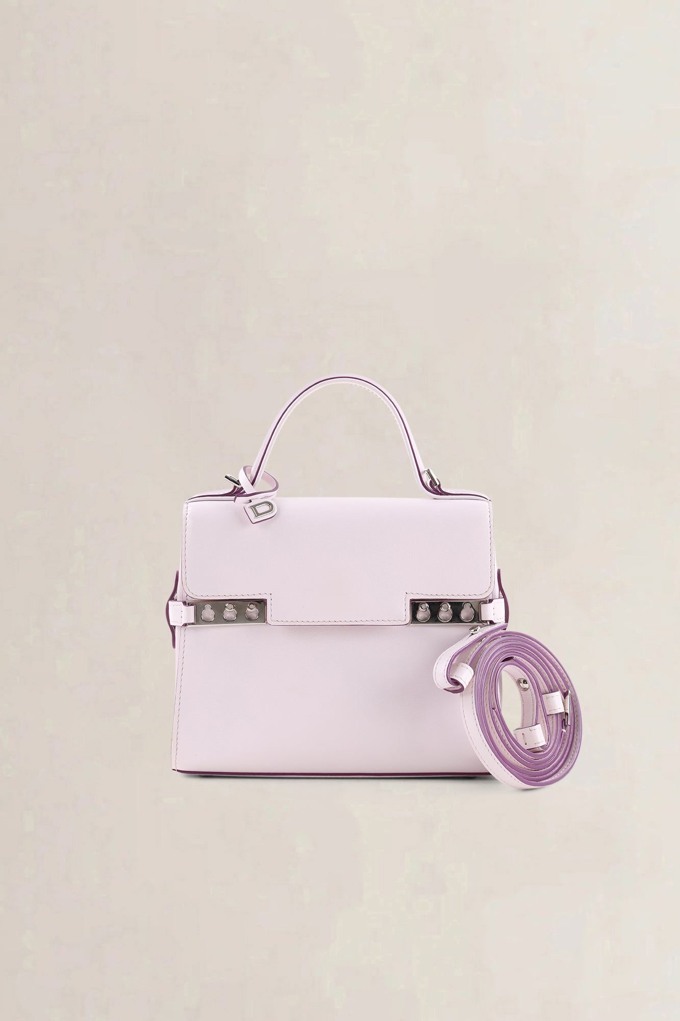 Delvaux Light Pink Leather Mini Tempête Crossbody Bag