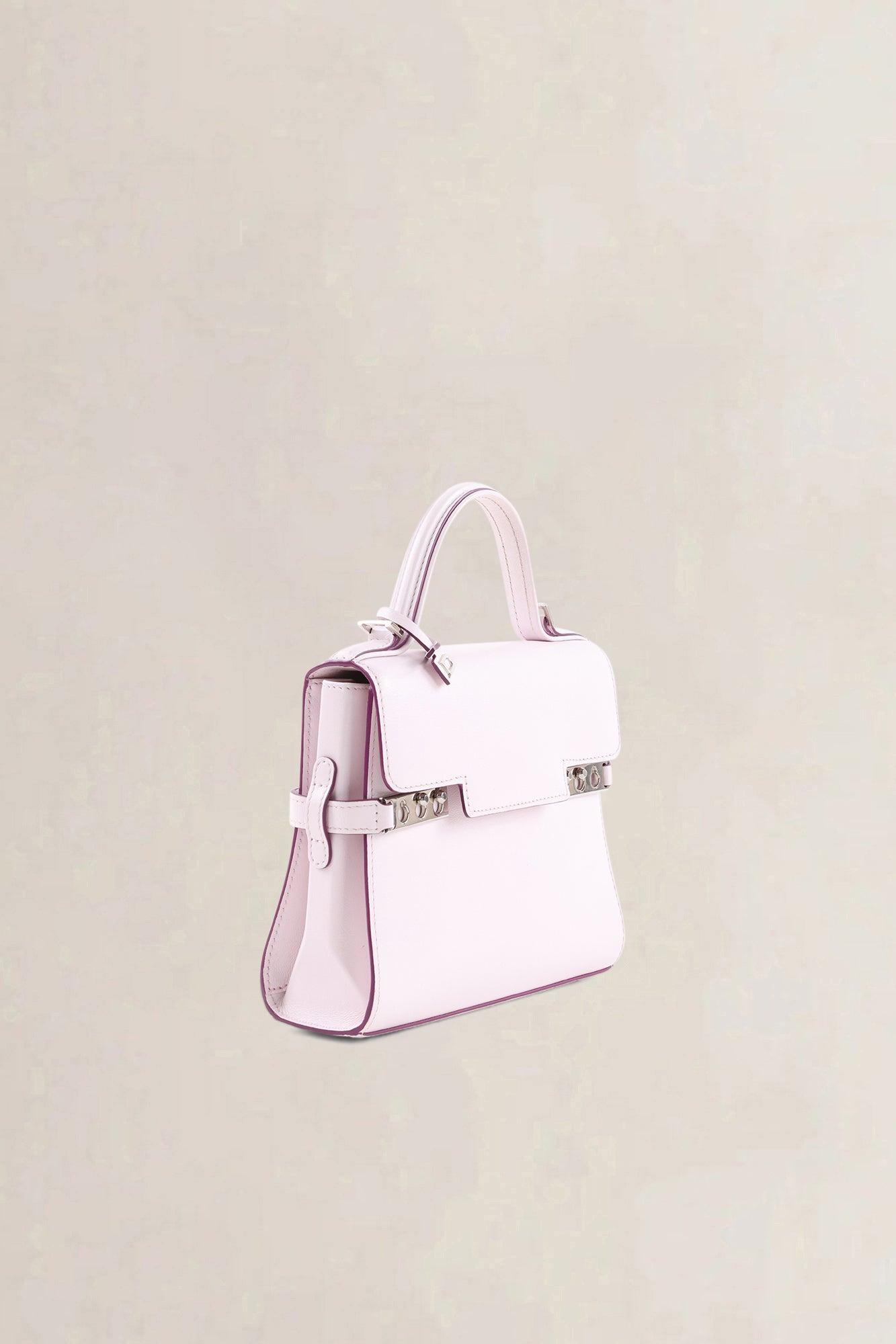 Delvaux Light Pink Leather Mini Tempête Crossbody Bag