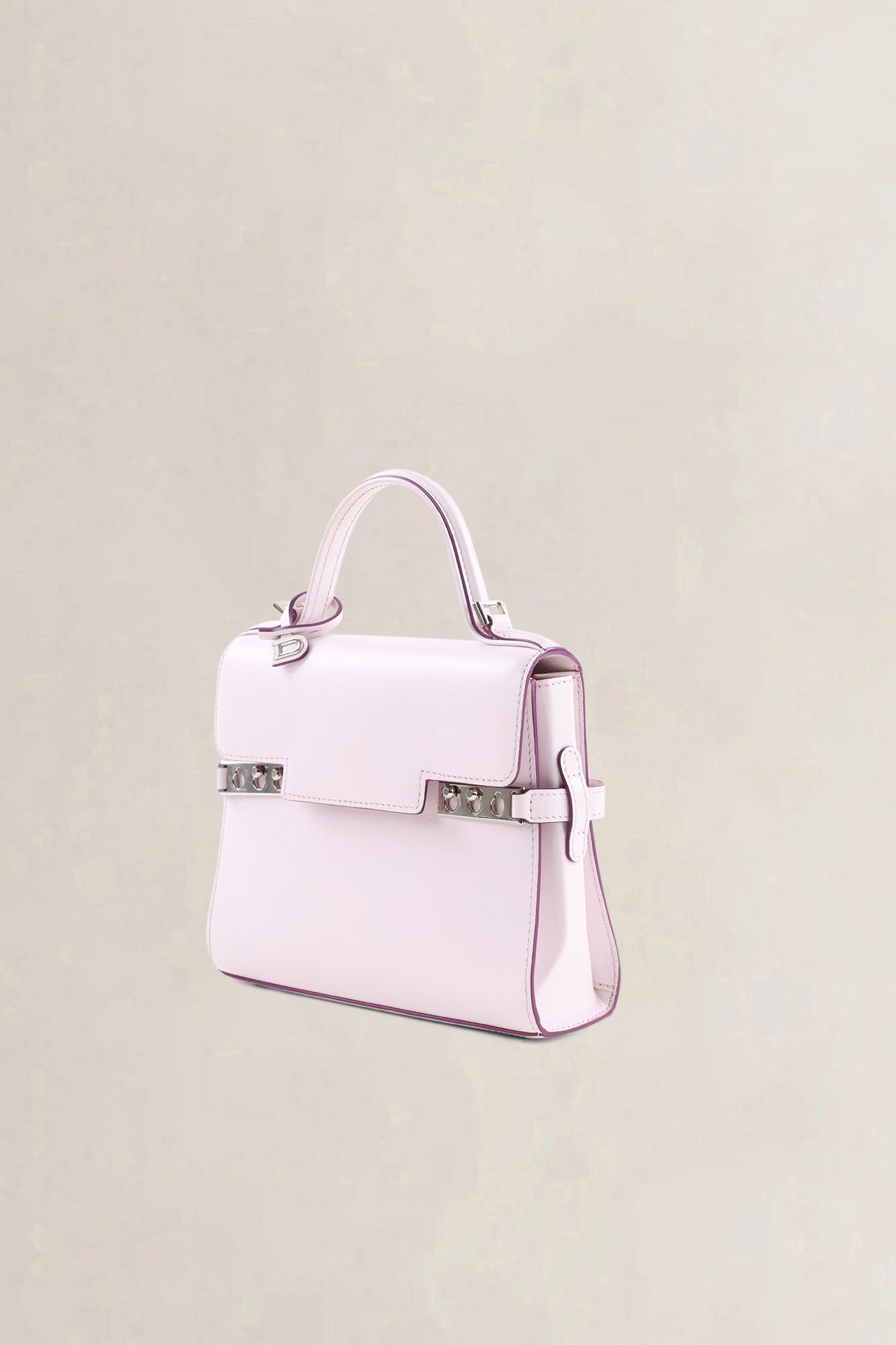 Delvaux Light Pink Leather Mini Tempête Crossbody Bag