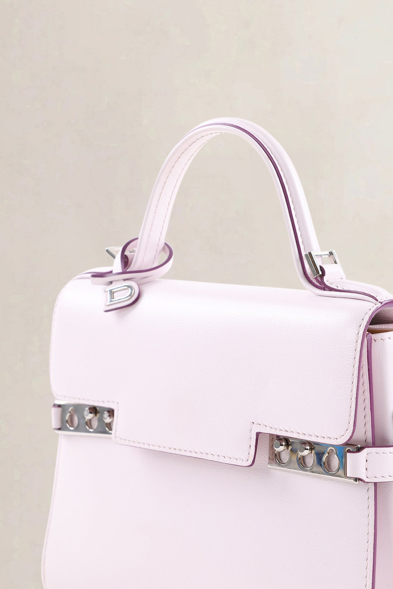Delvaux Light Pink Leather Mini Tempête Crossbody Bag