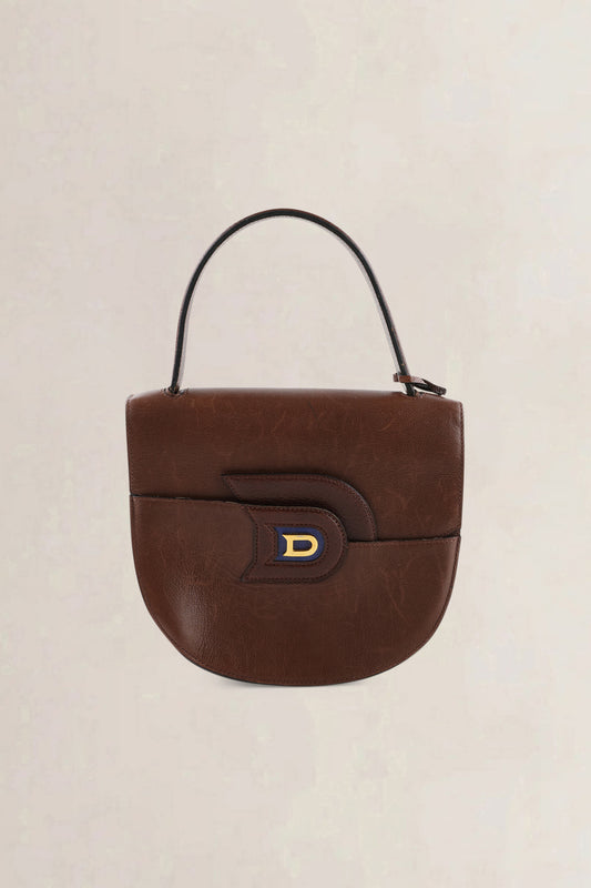 Delvaux Brown Leather Top Handle Bag