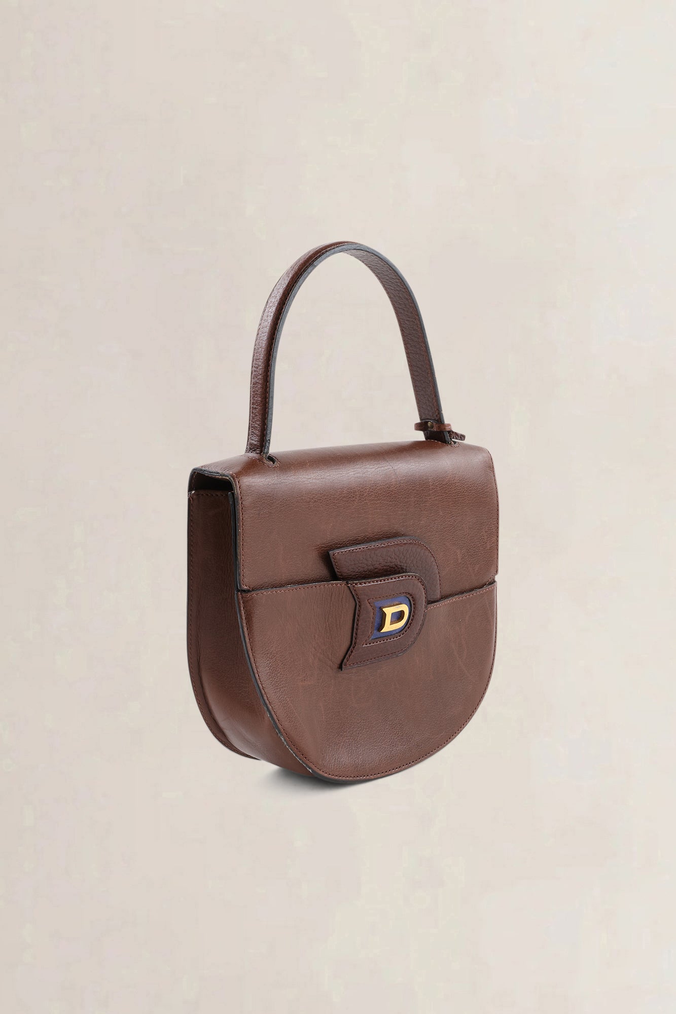 Delvaux Brown Leather Top Handle Bag