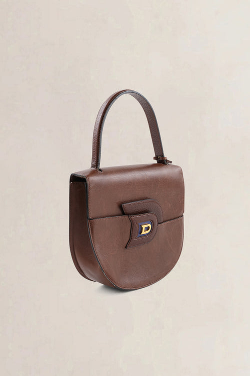 Delvaux Brown Leather Top Handle Bag