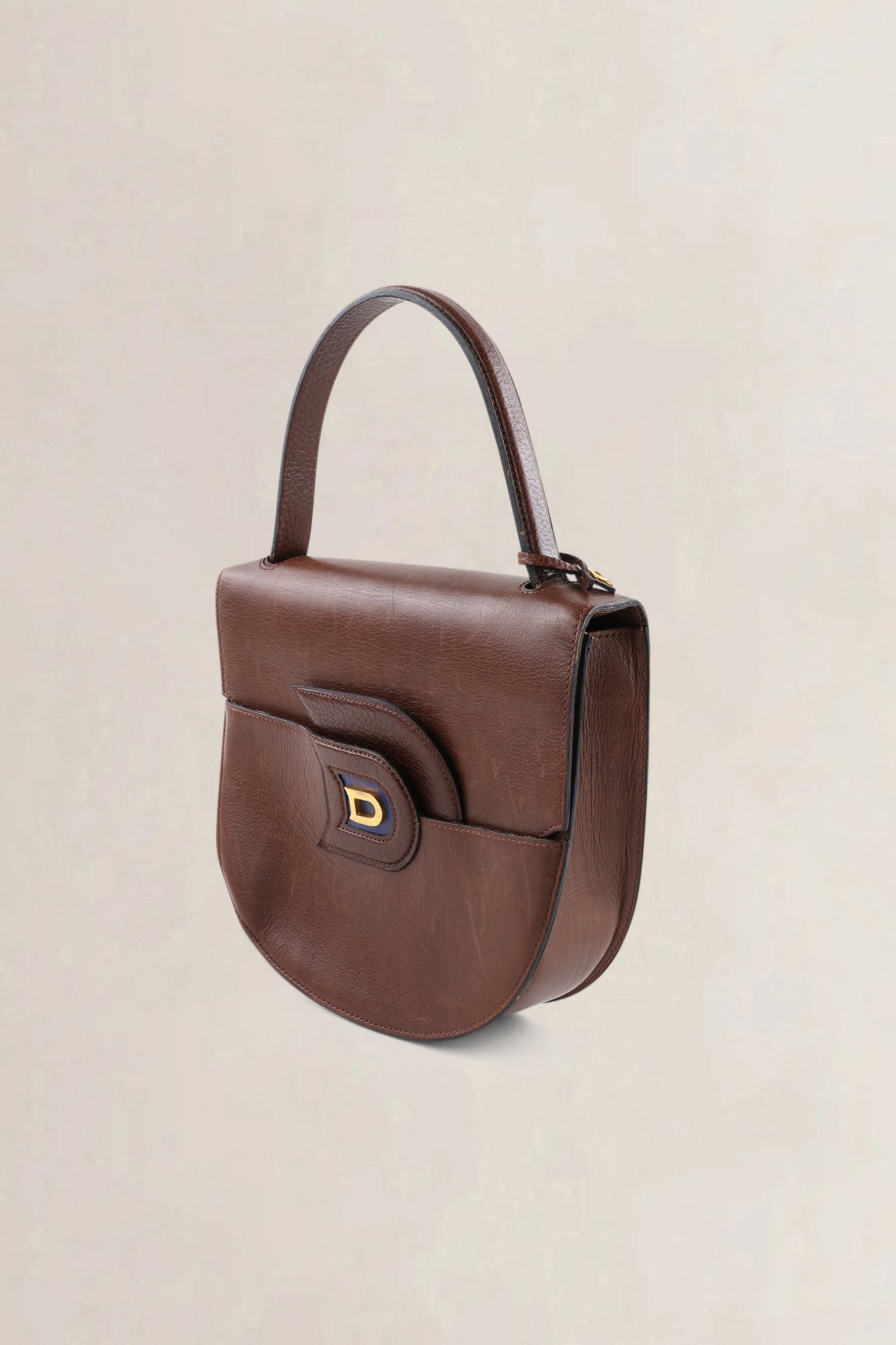 Delvaux Brown Leather Top Handle Bag