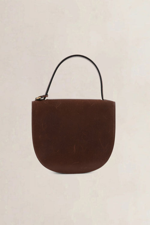 Delvaux Brown Leather Top Handle Bag