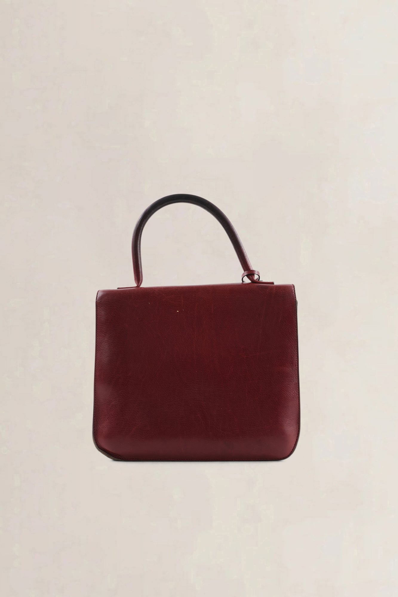 Delvaux Burgundy Leather Top Handle Bag