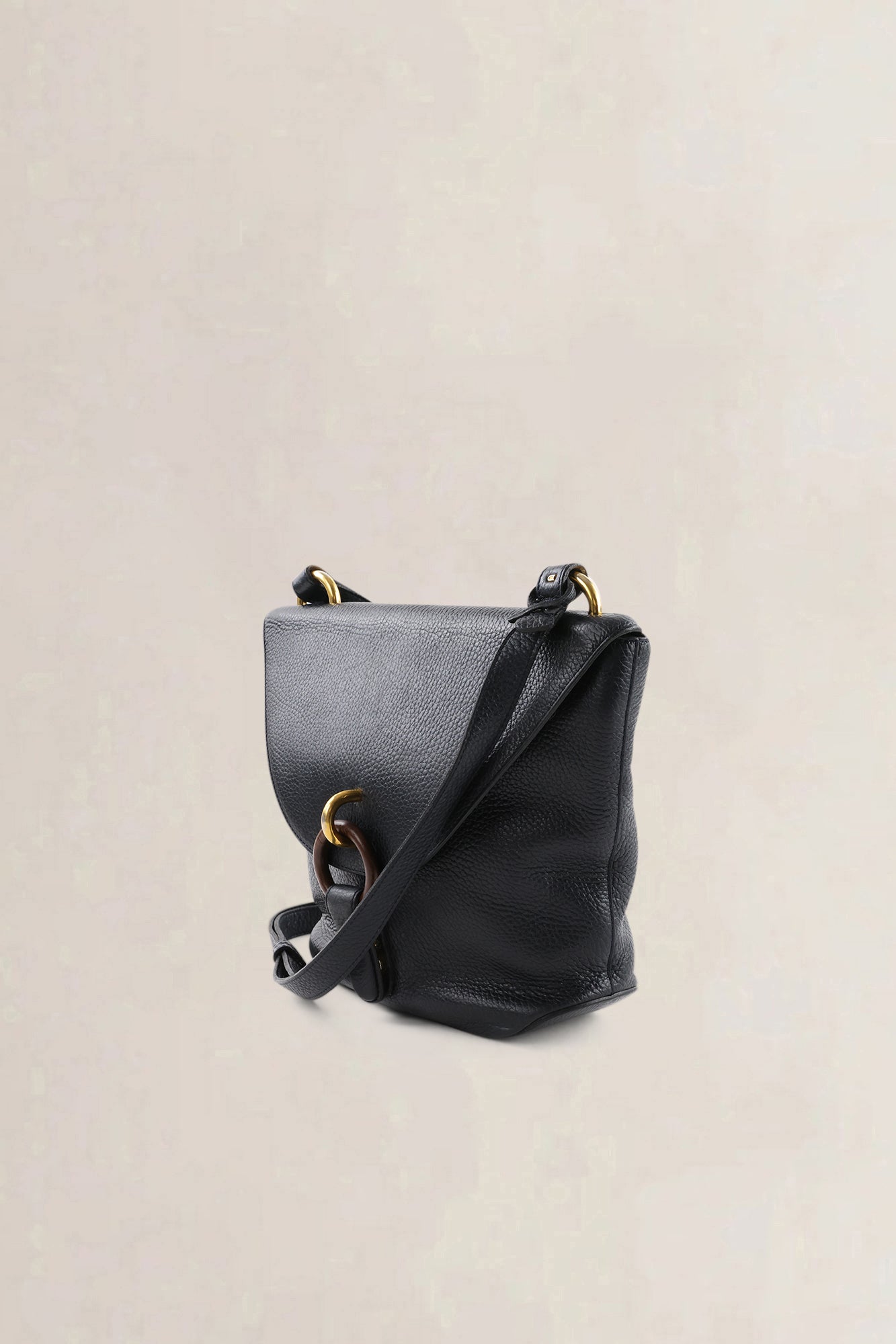 Delvaux Black Leather Mimosa Crossbody Bag