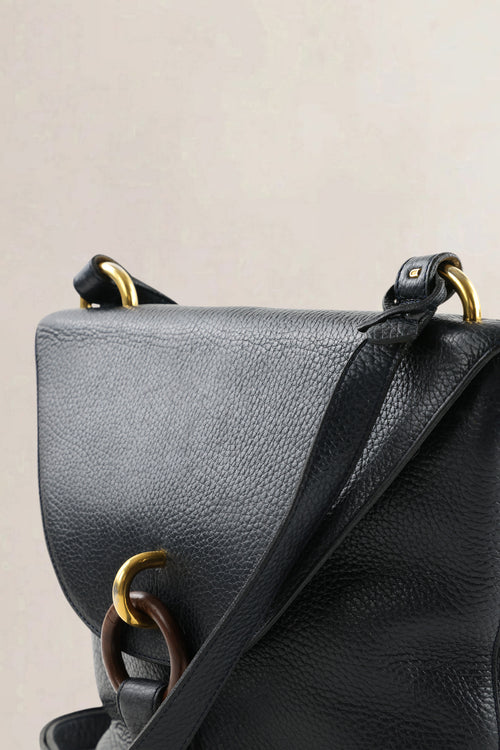 Delvaux Black Leather Mimosa Crossbody Bag