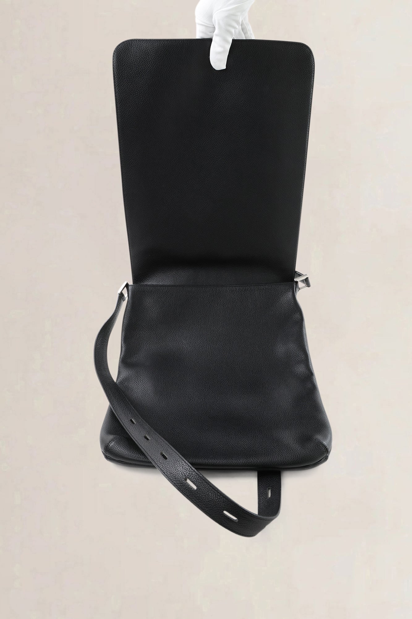 Delvaux Black Leather Louise GM Crossbody Bag