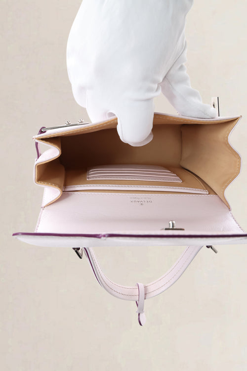 Delvaux Light Pink Leather Mini Tempête Crossbody Bag