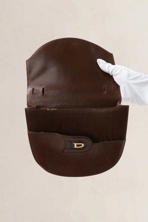 Delvaux Brown Leather Top Handle Bag