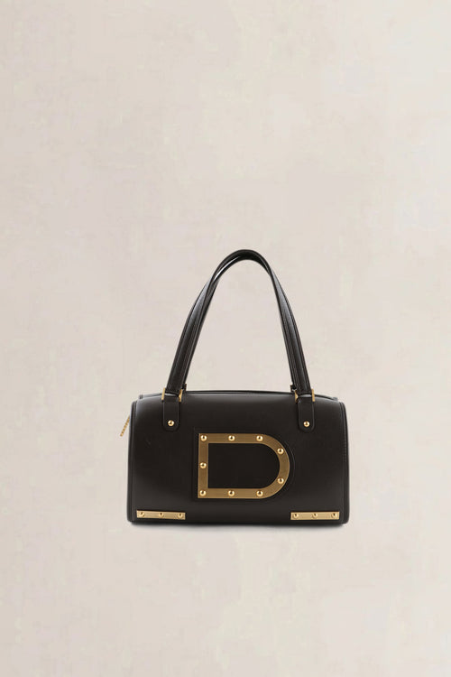 Delvaux Dark Brown Leather Astrid PM Shoulder Bag