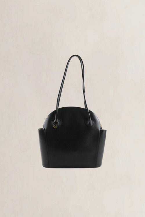 Delvaux Black Leather Mousson Shoulder Bag