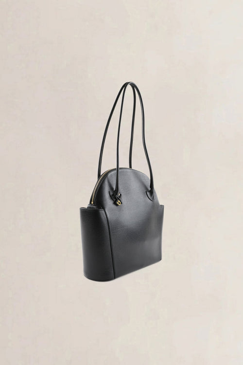 Delvaux Black Leather Mousson Shoulder Bag