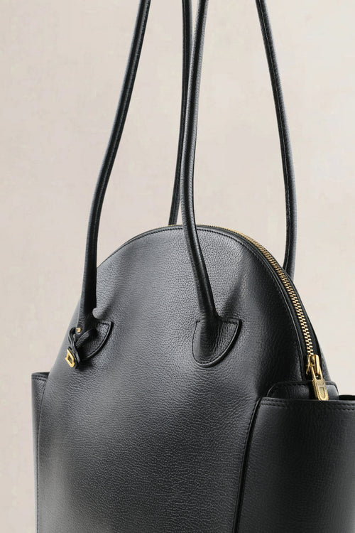Delvaux Black Leather Mousson Shoulder Bag