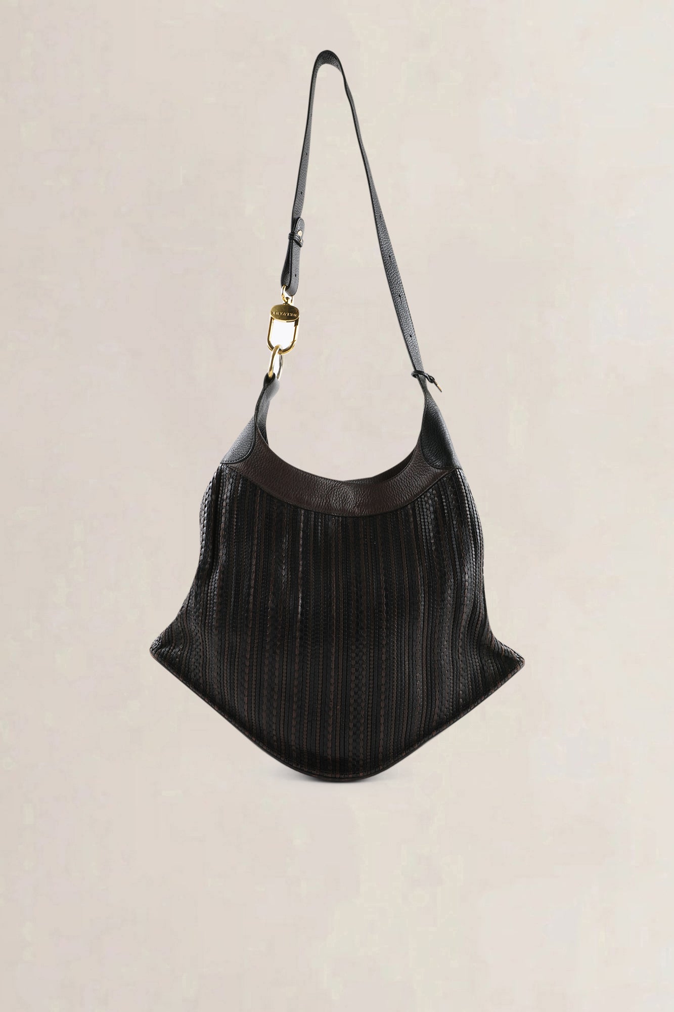Delvaux Brown Toile de Cuir Satan Crossbody Bag