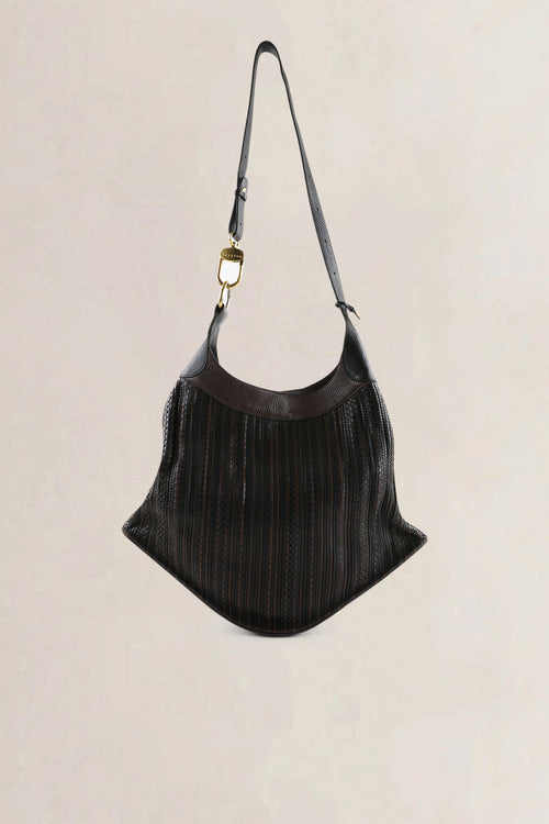 Delvaux Brown Toile de Cuir Satan Crossbody Bag