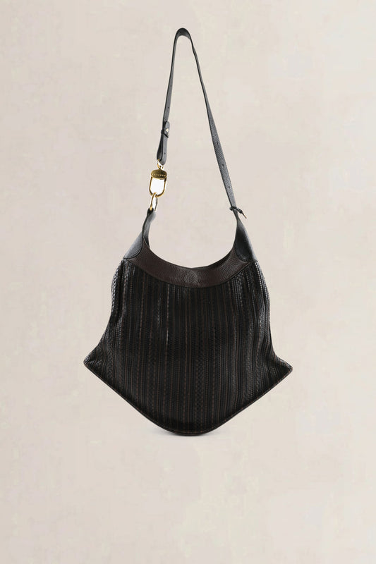 Delvaux Brown Toile de Cuir Satan — vintage