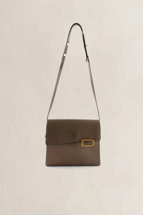 Delvaux Taupe Jumping Calf Leather Crossbody Bag