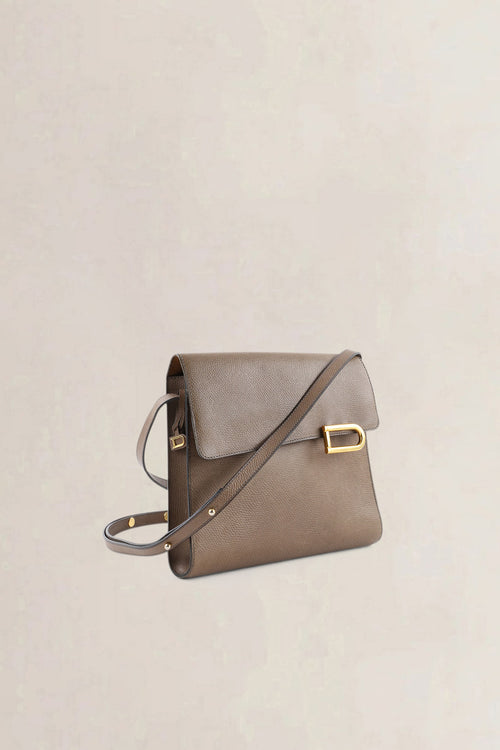 Delvaux Taupe Jumping Calf Leather Crossbody Bag