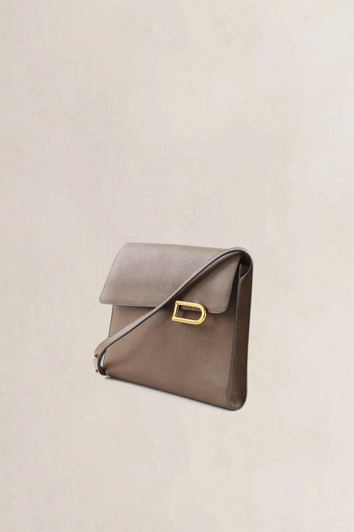 Delvaux Taupe Jumping Calf Leather Crossbody Bag