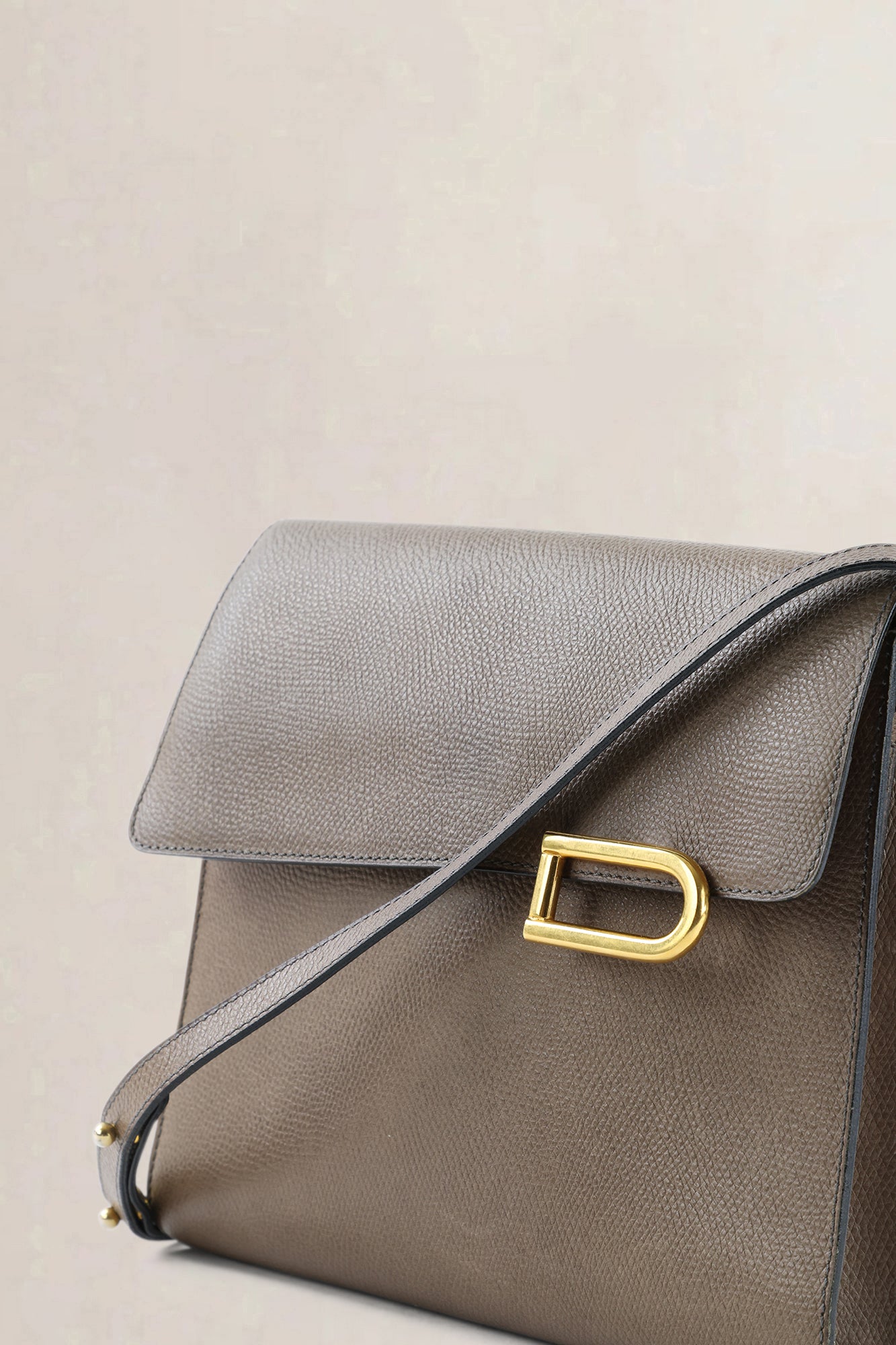 Delvaux Taupe Jumping Calf Leather Crossbody Bag