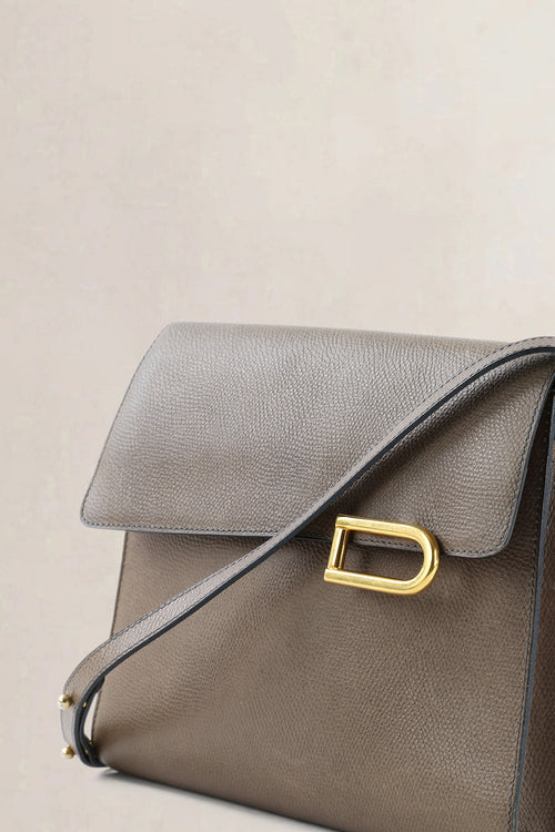 Delvaux Taupe Jumping Calf Leather Crossbody Bag