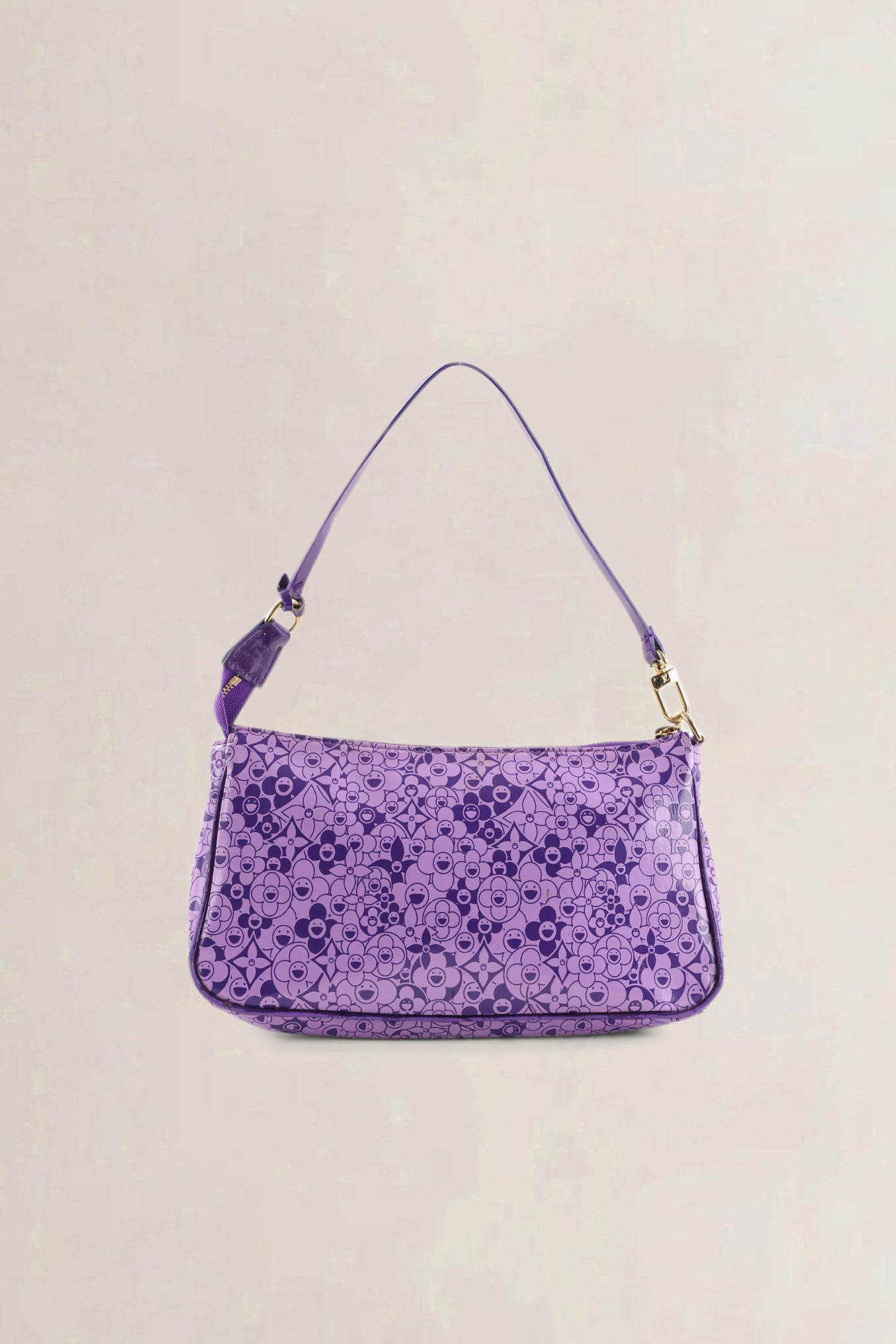 Louis Vuitton Purple Cosmic Blossom Shiny Leather Pochette Shoulder Bag