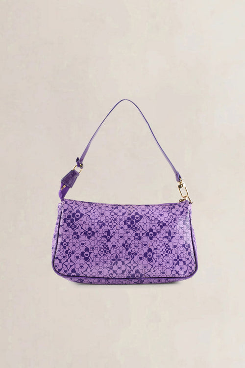 Louis Vuitton Purple Cosmic Blossom Shiny Leather Pochette Shoulder Bag