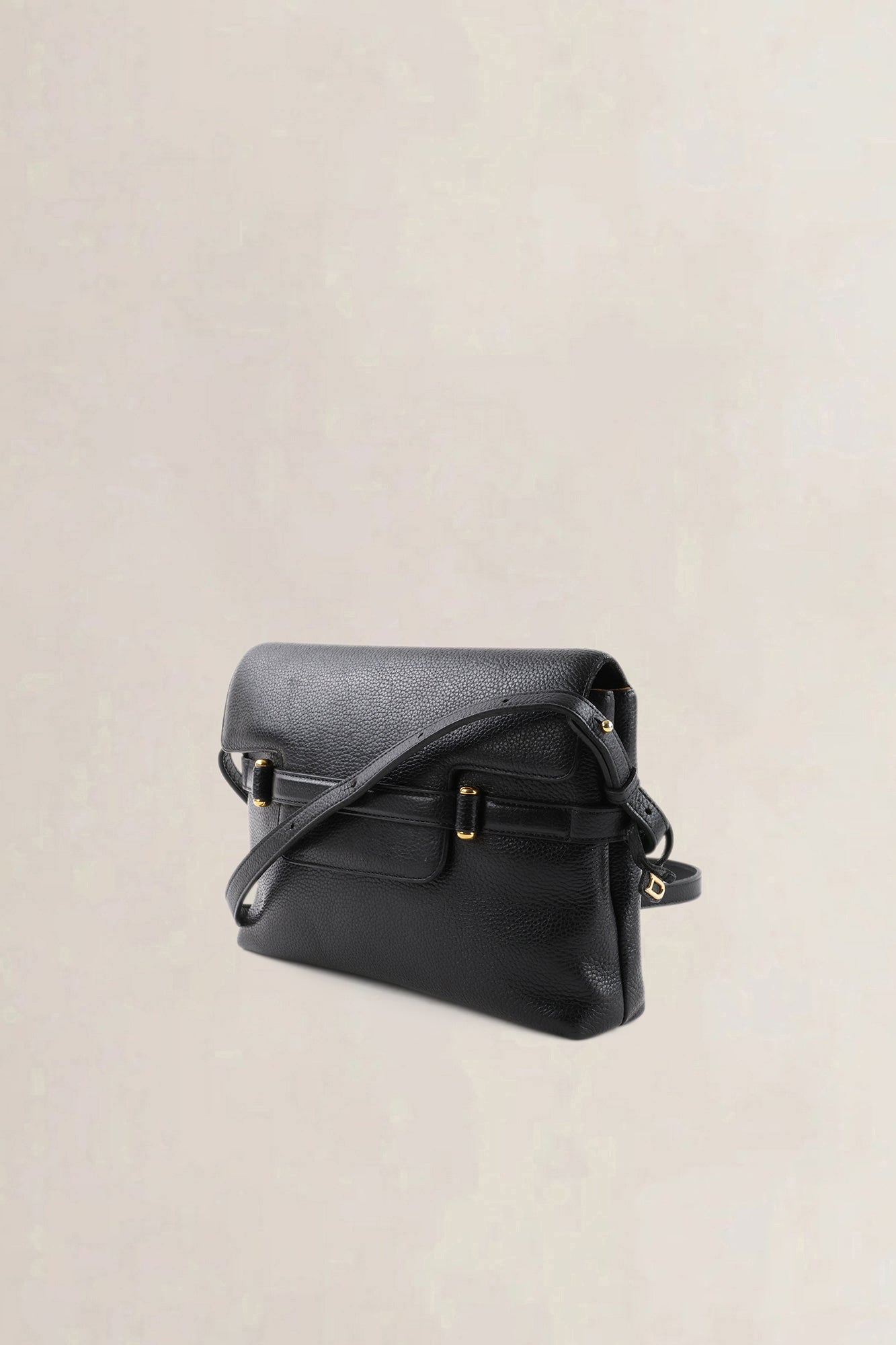 Delvaux Black Taurillon Leather Crossbody Bag