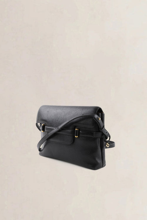 Delvaux Black Taurillon Leather Crossbody Bag