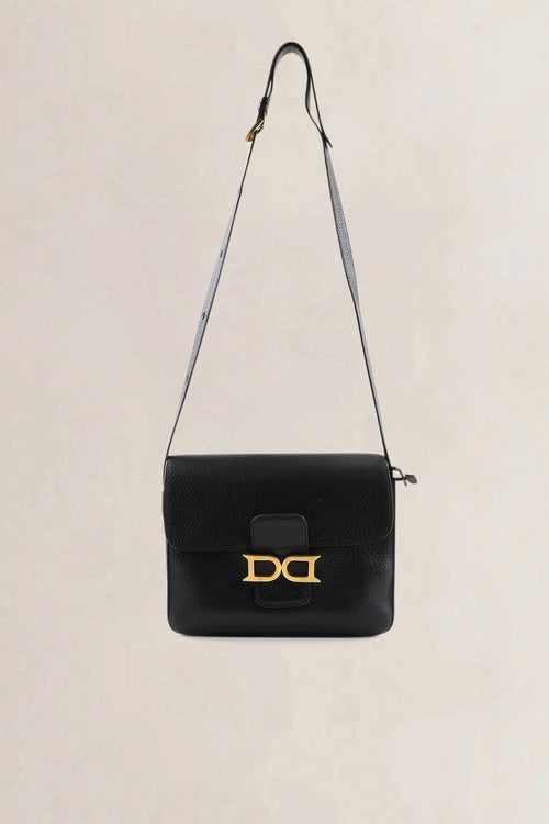 Delvaux Black Jumping Calf Leather Bourgogne Crossbody Bag