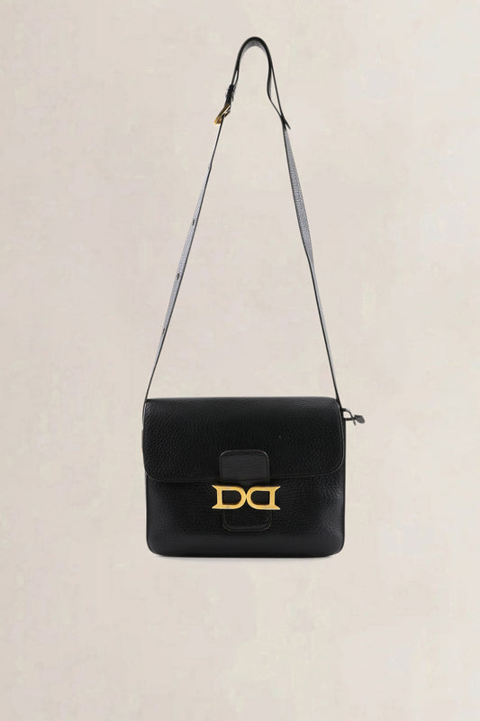 Delvaux Black Jumping Calf Leather Bourgogne Crossbody Bag