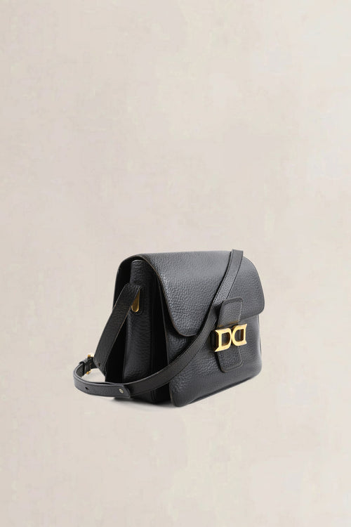 Delvaux Black Jumping Calf Leather Bourgogne Crossbody Bag