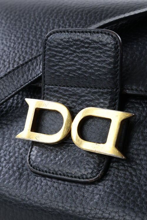 Delvaux Black Jumping Calf Leather Bourgogne Crossbody Bag