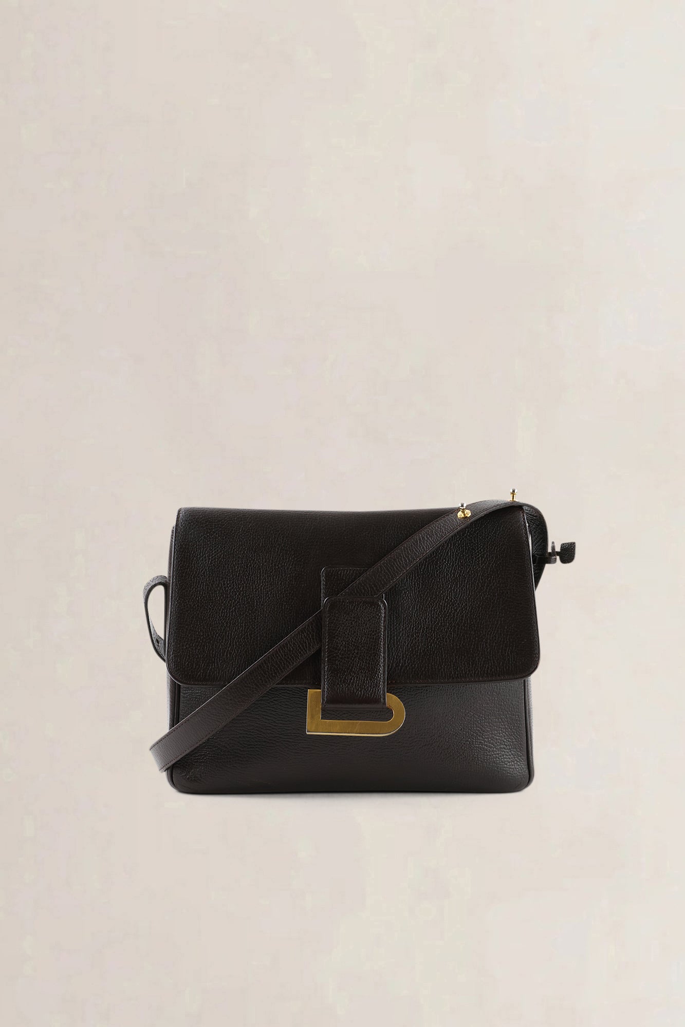 Delvaux Dark Brown Leather Poirier Crossbody Bag