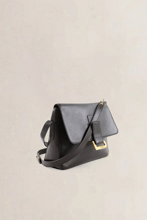Delvaux Dark Brown Leather Poirier Crossbody Bag