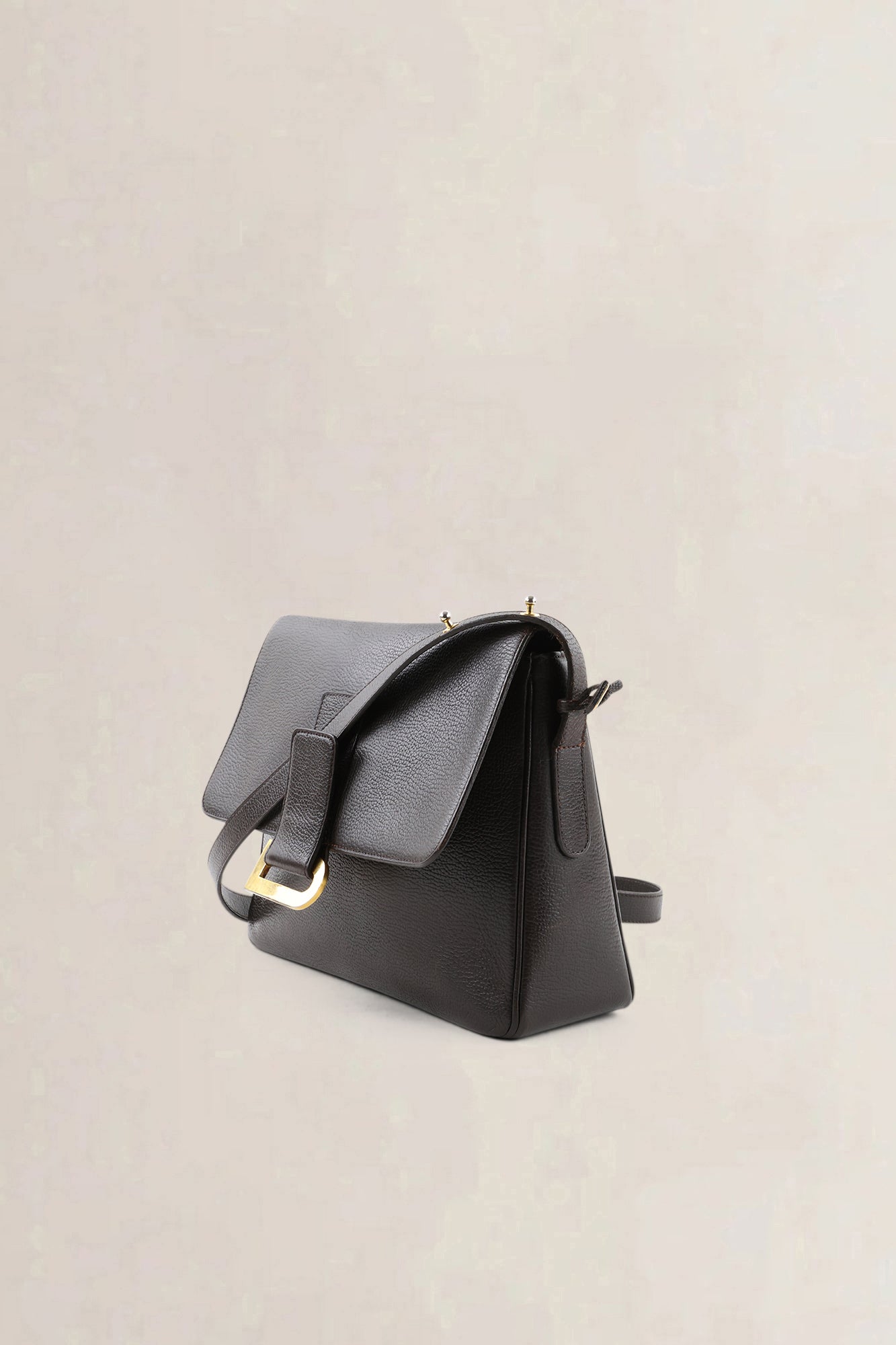 Delvaux Dark Brown Leather Poirier Crossbody Bag